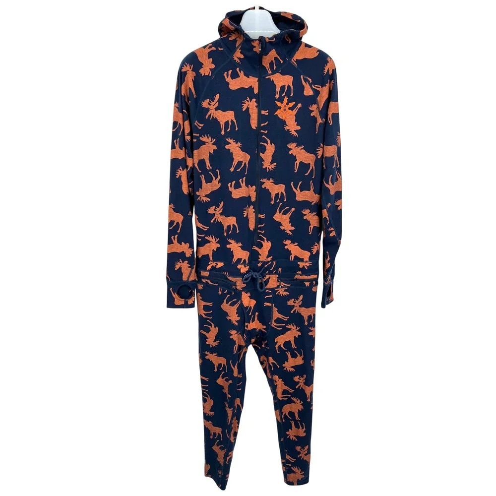 AirBlaster Men's Classic Ninja Baselayer Suit Union Suit Hooded Moose Size M